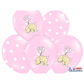 Balloons 30cm, Elephant, Pastel Pink Mix, 50pcs