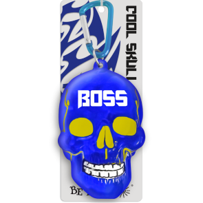 Kľúčenka lebka Boss modrá