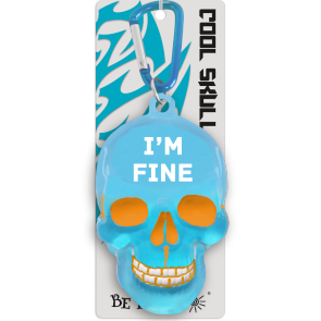 Kľúčenka lebka I’m fine modrá