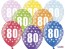 Balón k 80. narodeninám mix 6 ks, 30 cm